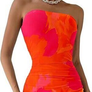 Floral Strapless Bodycon Maxi — Perfect for Weddings, Vacations & Summer Parties